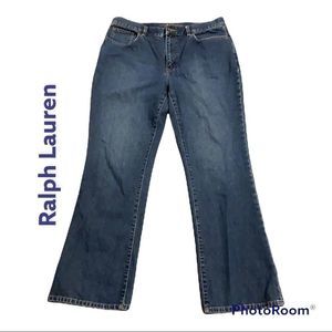 Ralph Lauren Premium flare jeans size 12. Leather back patch with horse logo.